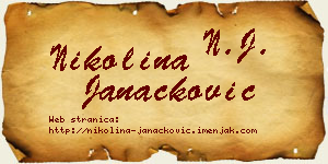 Nikolina Janaćković vizit kartica